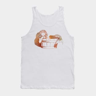 Mermaid In Tub in Rust Tank Top